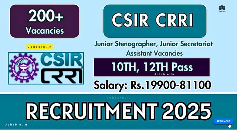 CSIR CRRI రిక్రూట్‌మెంట్ 2025 | 209 పోస్టులకు నోటిఫికేషన్ |CSIR CRRI Recruitment 2025