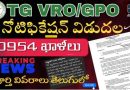 తెలంగాణ VRO నోటిఫికేషన్ 2025 | 10954 గ్రామ రెవెన్యూ ఆఫీసర్ ఖాళీలకు | Telangana VRO Notification 2025 | Village Revenue Officer Vacancies